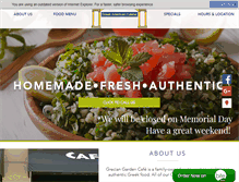 Tablet Screenshot of greciangardencafe.net